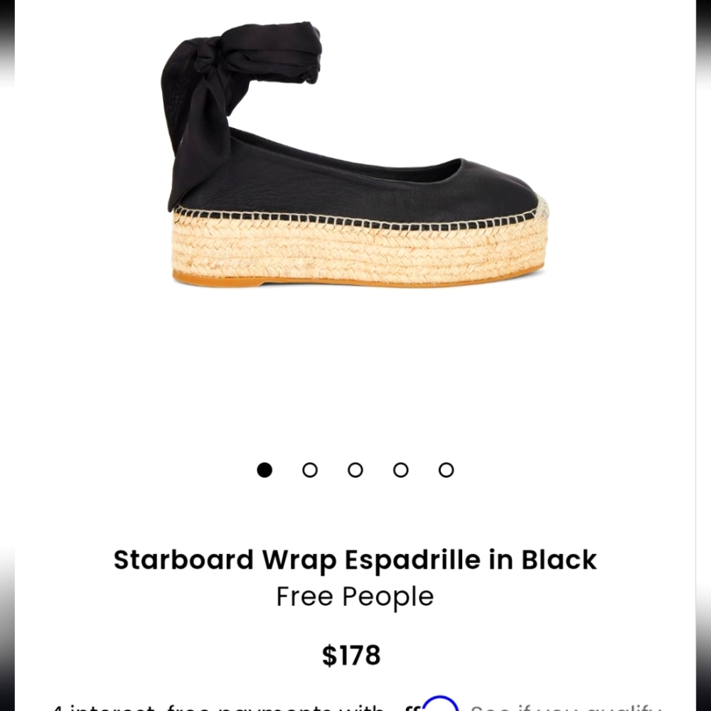 Free People Starboard Wrap Espadrille Size EU 38 Sandals Ankle Wrap Ribbon $178